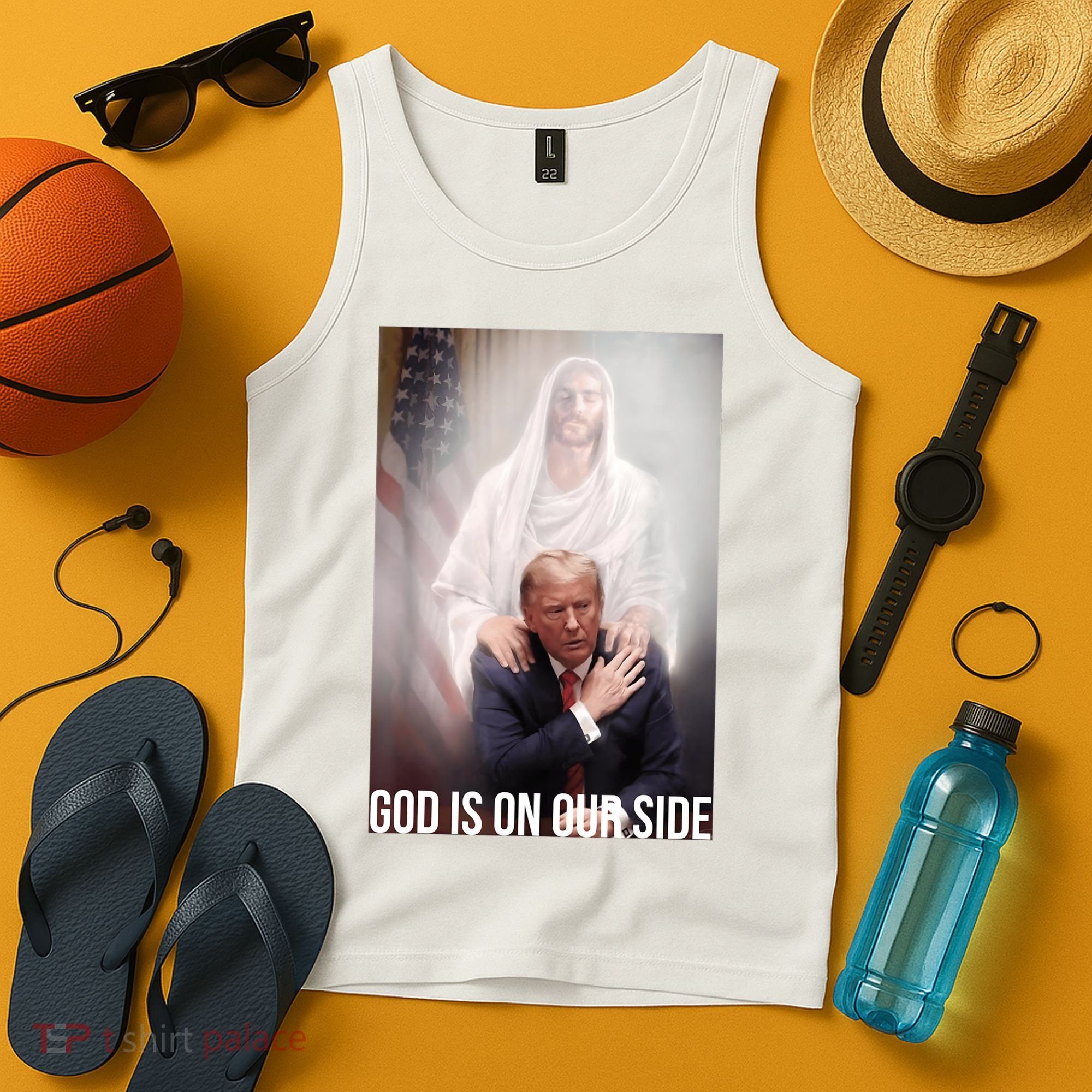 Trump God Is On Our Side Jesus Tank Top