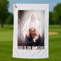 Trump God Is On Our Side Jesus Golf Towel thumb 1