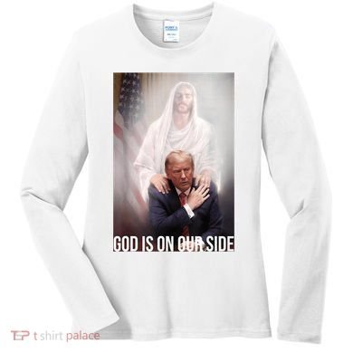 Trump God Is On Our Side Jesus Women's Long Sleeve Shirt
