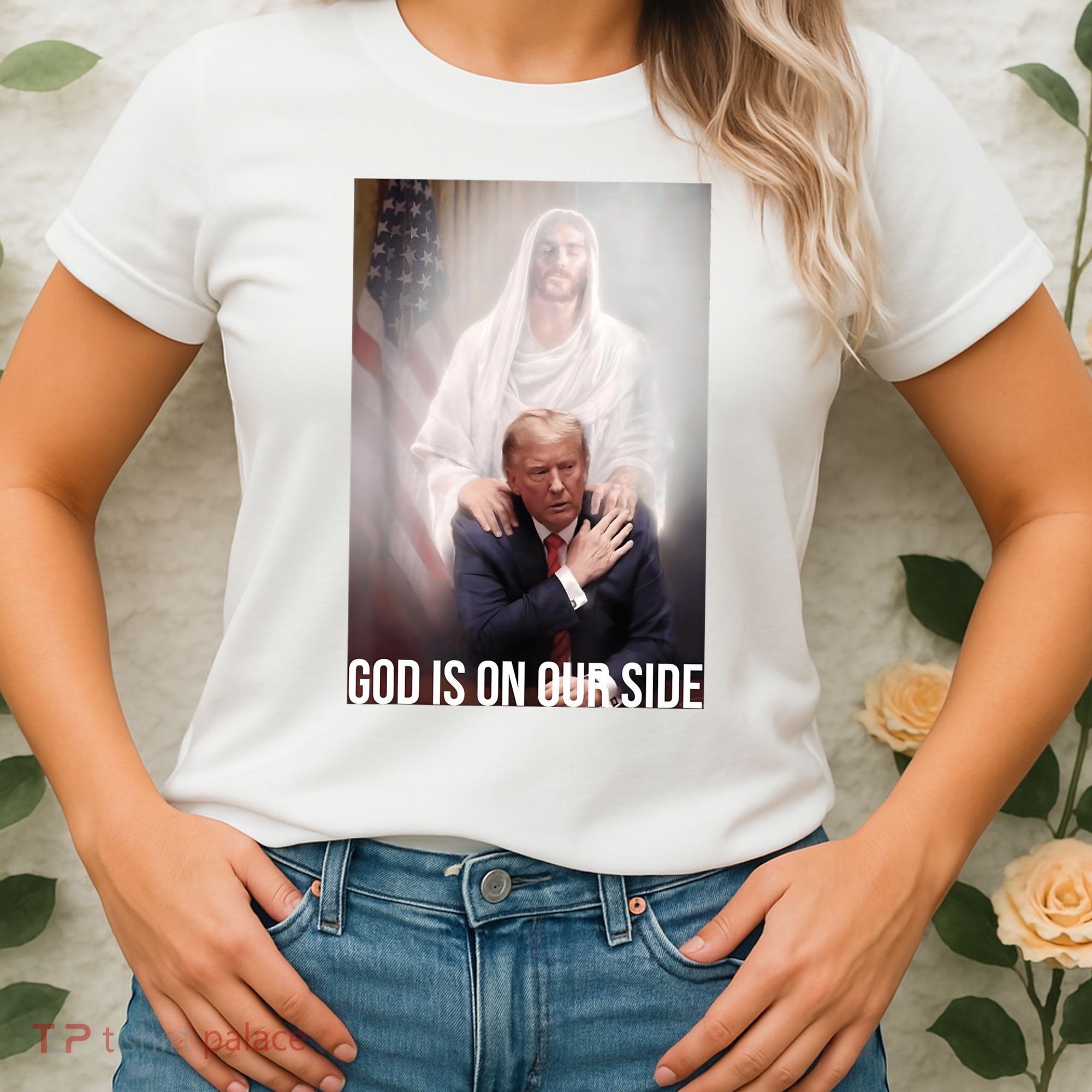 Trump God Is On Our Side Jesus Women's T-Shirt