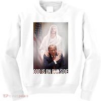Trump God Is On Our Side Jesus Kids Sweatshirt thumb 0