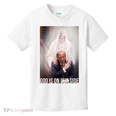 Trump God Is On Our Side Jesus Kids T-Shirt
