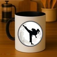 Taekwondo Girl In The Moon Tee Coffee Mug thumb 4