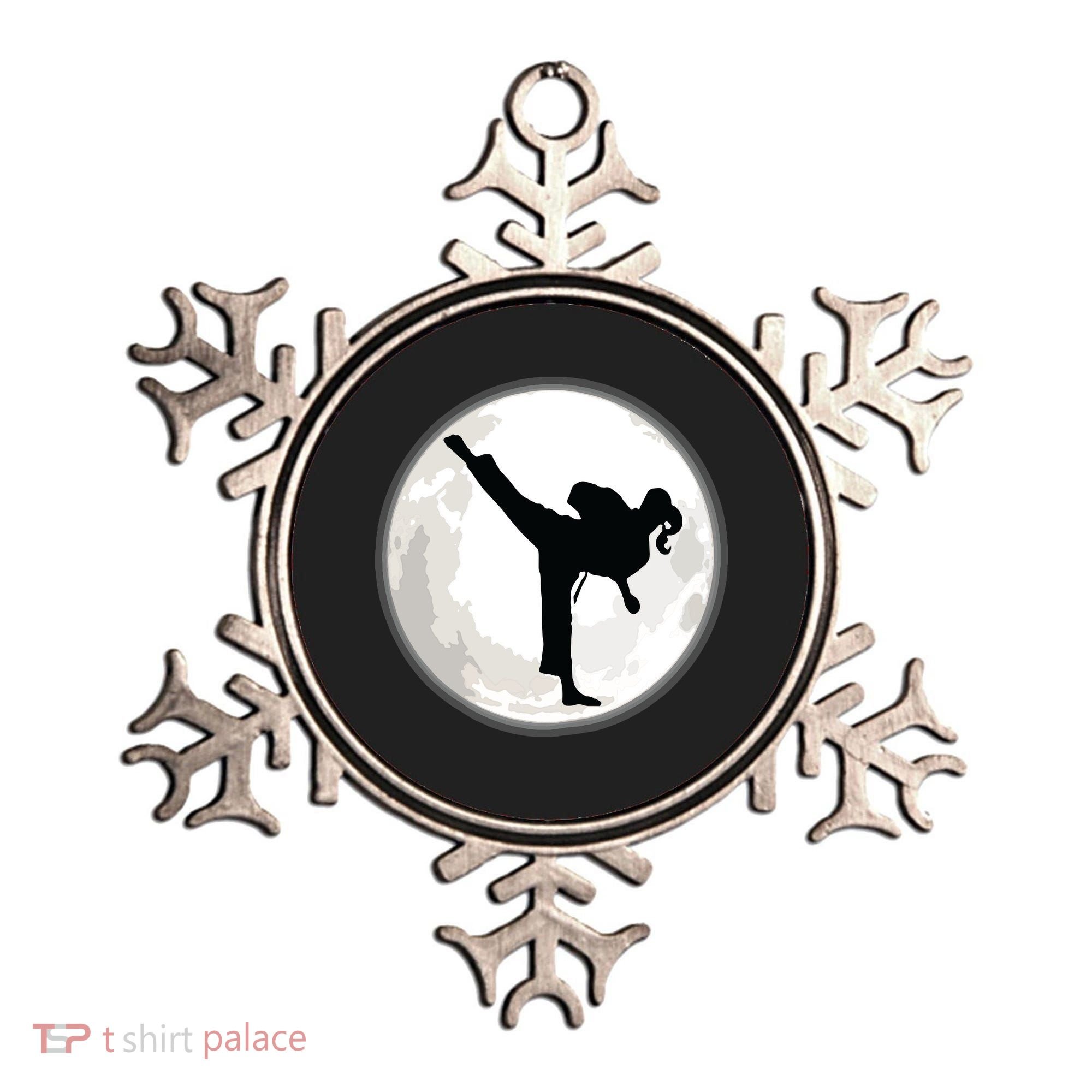 Taekwondo Girl In The Moon Tee Ornament