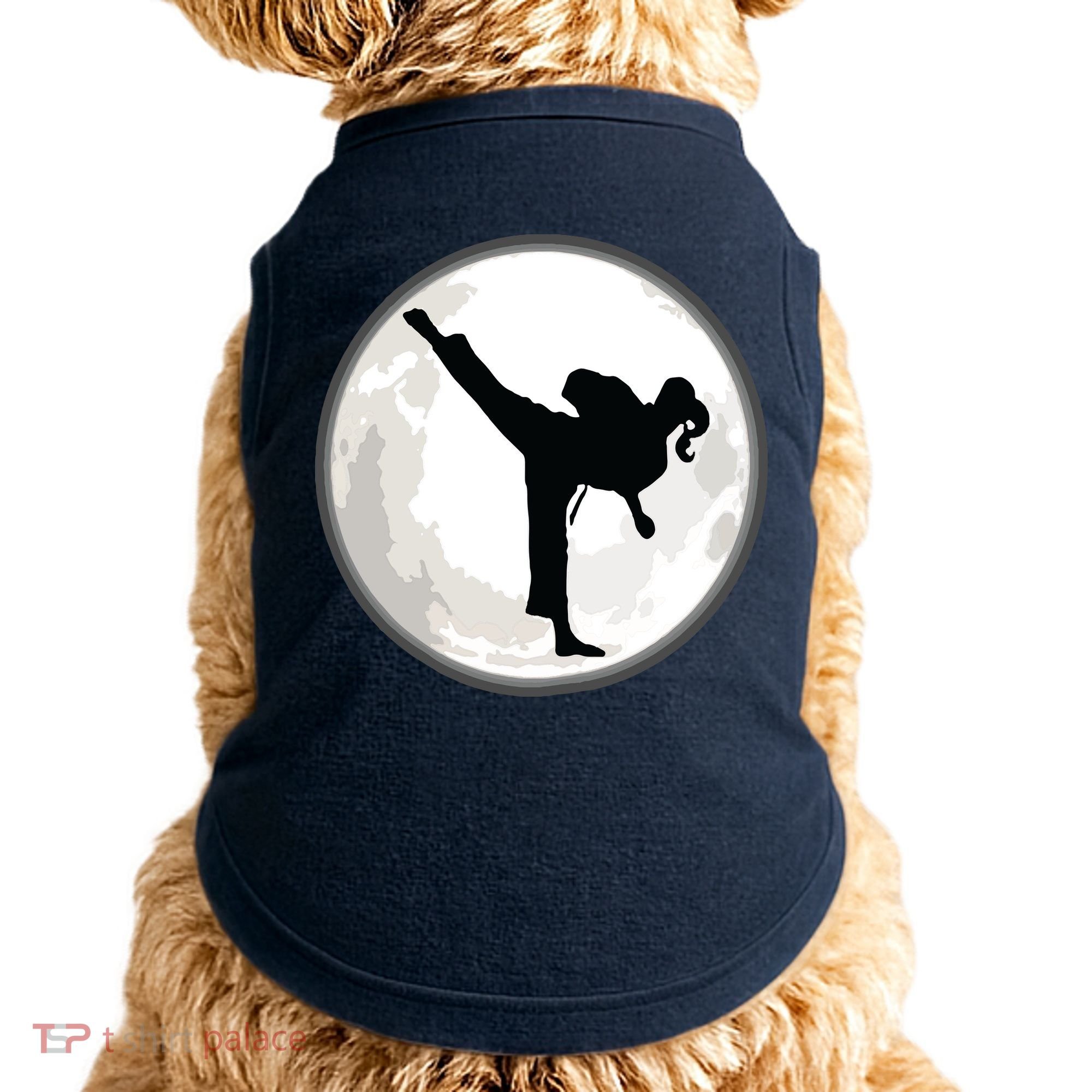 Taekwondo Girl In The Moon Tee Doggie Tank