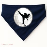 Taekwondo Girl In The Moon Tee USA-Made Doggie Bandana thumb 0