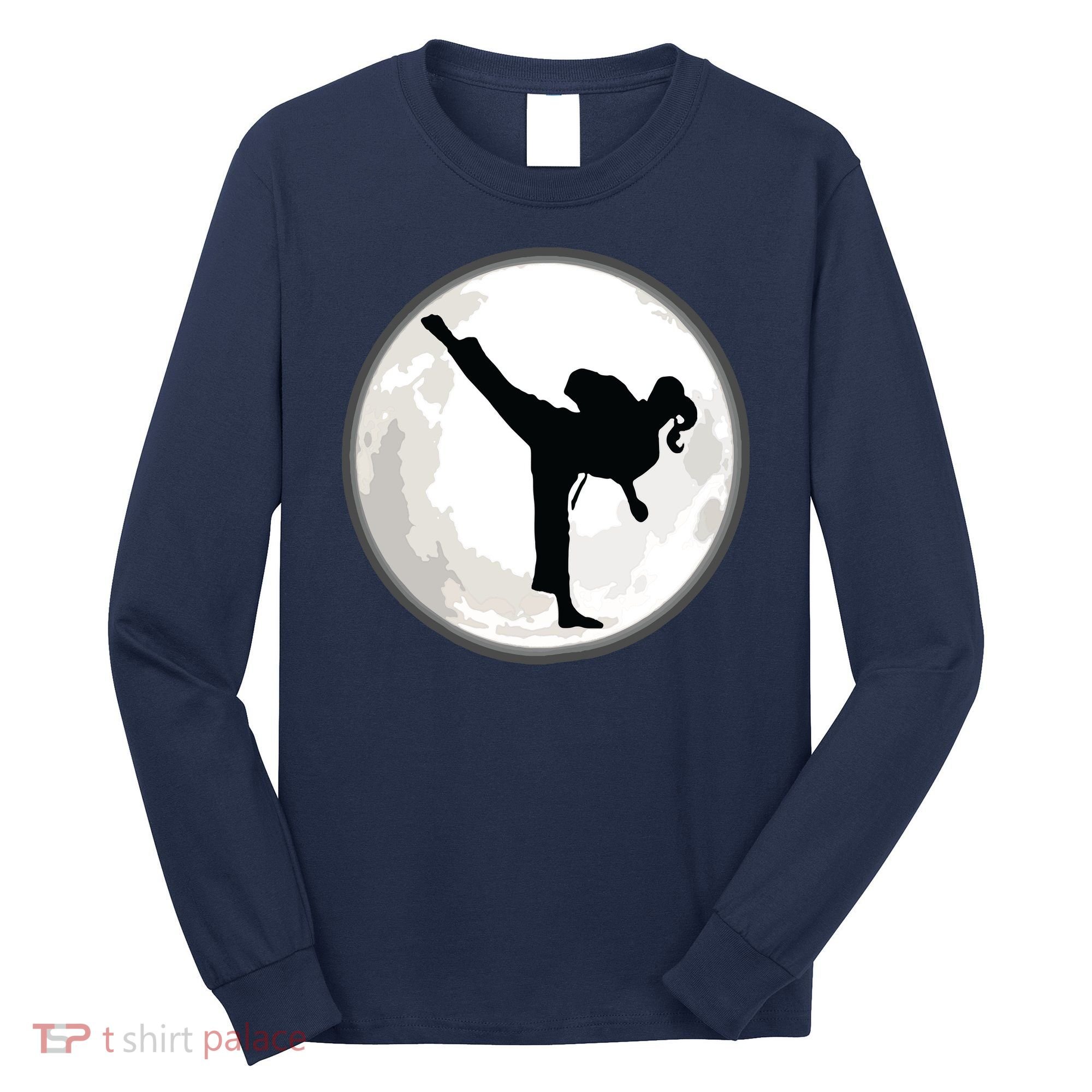 Taekwondo Girl In The Moon Tee Long Sleeve Shirt