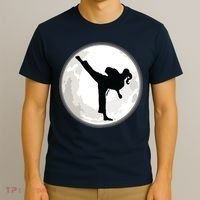 Taekwondo Girl In The Moon Tee T-Shirt thumb 3