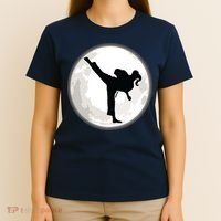 Taekwondo Girl In The Moon Tee T-Shirt thumb 4