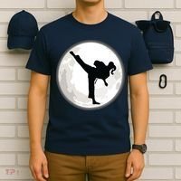 Taekwondo Girl In The Moon Tee T-Shirt thumb 6