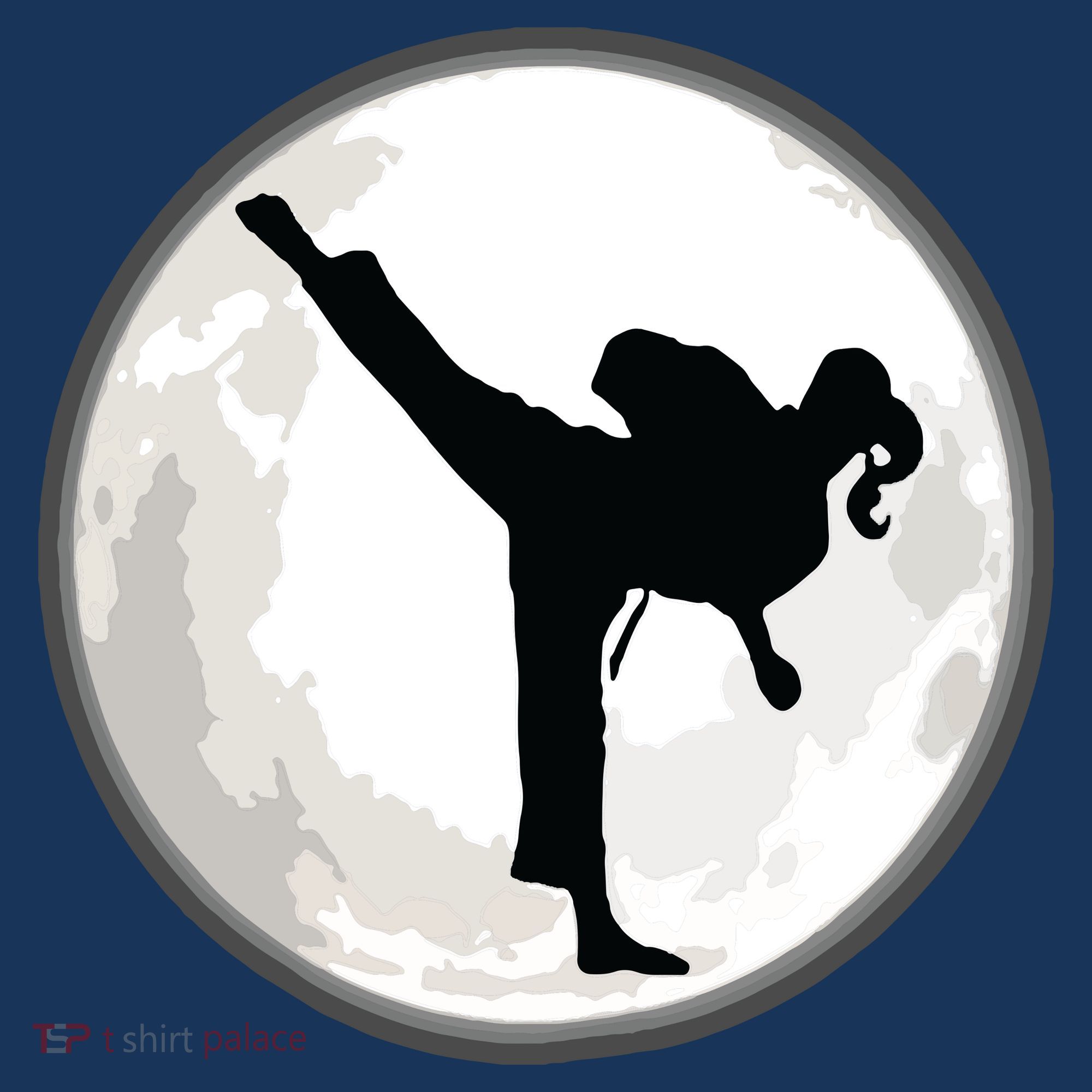 Taekwondo Girl In The Moon Tee T-Shirt