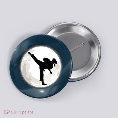 Taekwondo Girl In The Moon Tee Button