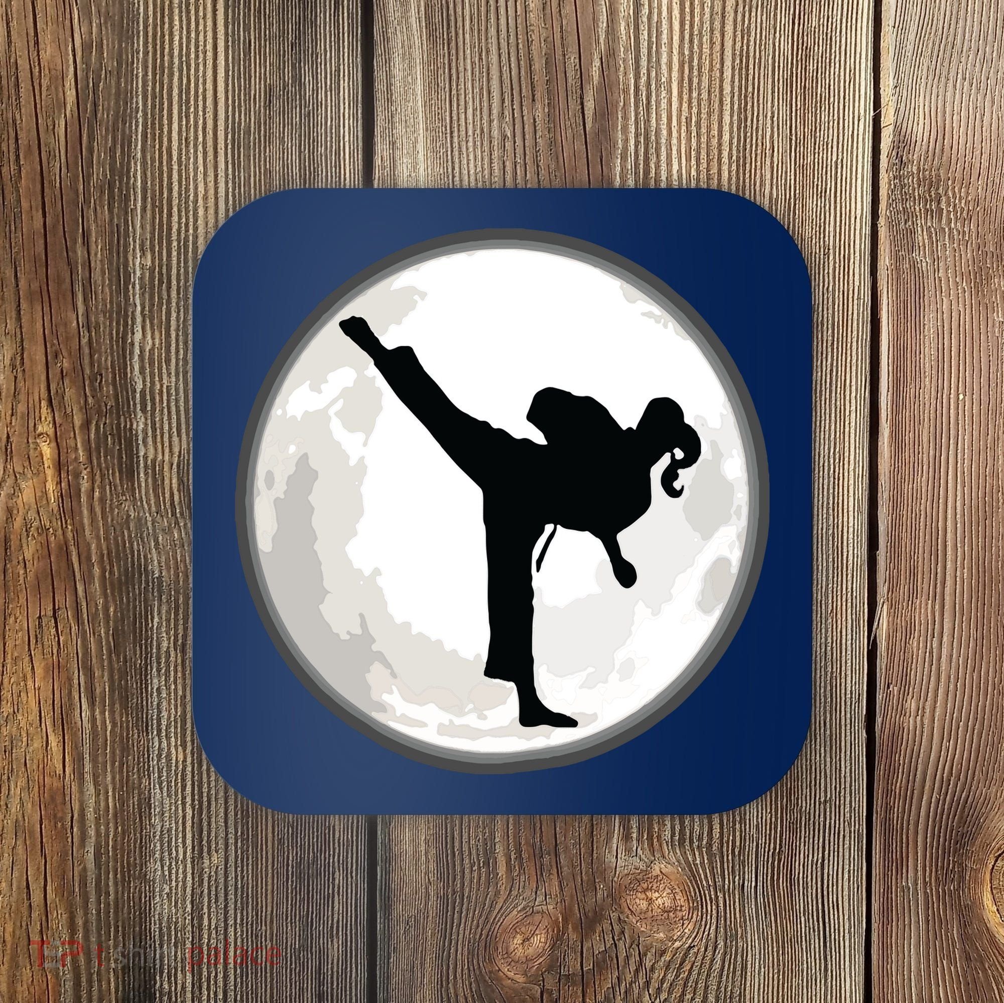 Taekwondo Girl In The Moon Tee Coaster