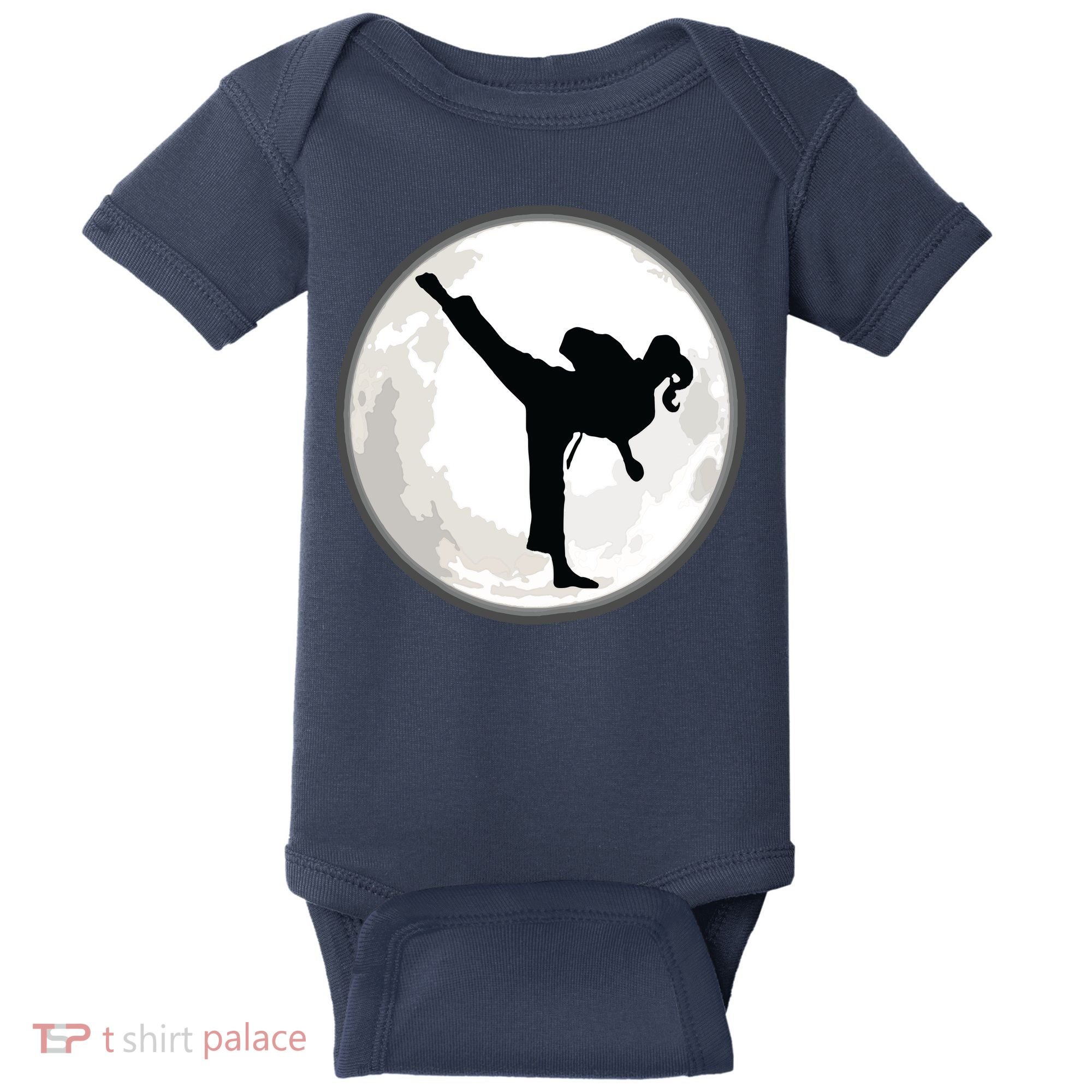 Taekwondo Girl In The Moon Tee Baby Bodysuit