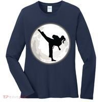Taekwondo Girl In The Moon Tee Women's Long Sleeve Shirt thumb 0