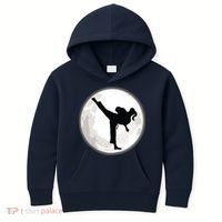 Taekwondo Girl In The Moon Tee Kids Hoodie thumb 0