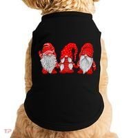 Three Gnomes In Red Costume Christmas Hanging With Gnomes TShirt Doggie Tank thumb 0
