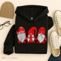 Three Gnomes In Red Costume Christmas Hanging With Gnomes TShirt Hoodie thumb 4