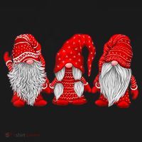 Three Gnomes In Red Costume Christmas Hanging With Gnomes TShirt Long Sleeve Shirt thumb 2