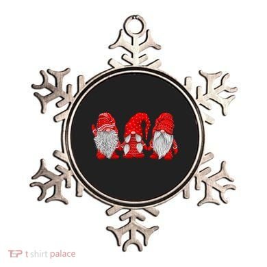 Three Gnomes In Red Costume Christmas Hanging With Gnomes TShirt Ornament