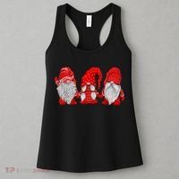 Three Gnomes In Red Costume Christmas Hanging With Gnomes TShirt Women's Tank Top thumb 3