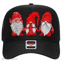 Three Gnomes In Red Costume Christmas Hanging With Gnomes TShirt Hat thumb 0