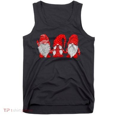 Three Gnomes In Red Costume Christmas Hanging With Gnomes TShirt Tank Top
