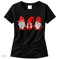 Three Gnomes In Red Costume Christmas Hanging With Gnomes TShirt Women's T-Shirt thumb 0