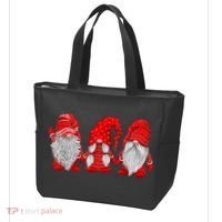 Three Gnomes In Red Costume Christmas Hanging With Gnomes TShirt Tote Bag thumb 3