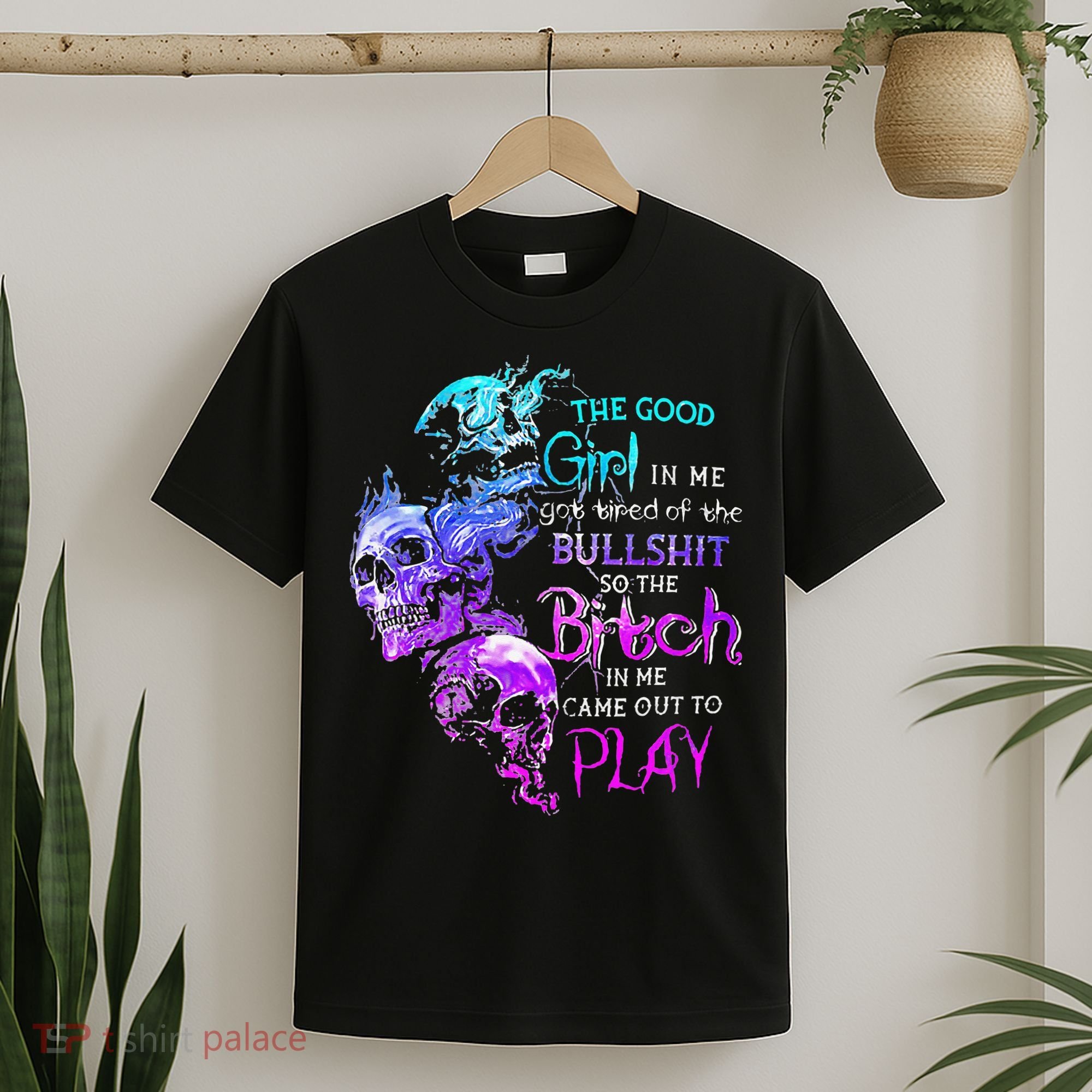 The Good In Me Got Tired Of The Bullshit SKull Rose T-Shirt