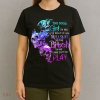 The Good In Me Got Tired Of The Bullshit SKull Rose T-Shirt thumb 4