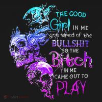 The Good In Me Got Tired Of The Bullshit SKull Rose Women's Hoodie thumb 2