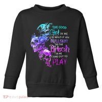 The Good In Me Got Tired Of The Bullshit SKull Rose Toddler Sweatshirt thumb 0