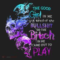 The Good In Me Got Tired Of The Bullshit SKull Rose Kids Long Sleeve Plaid Pajama Set thumb 2