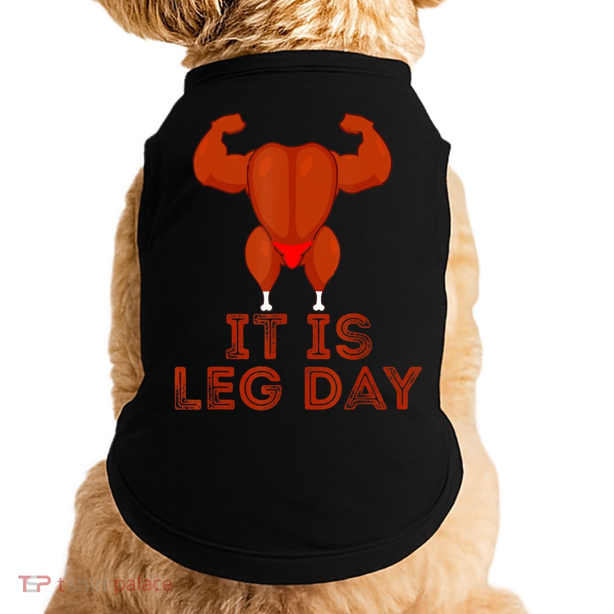 Thanksgiving Gym It's Leg Day Turkey Doggie Tank