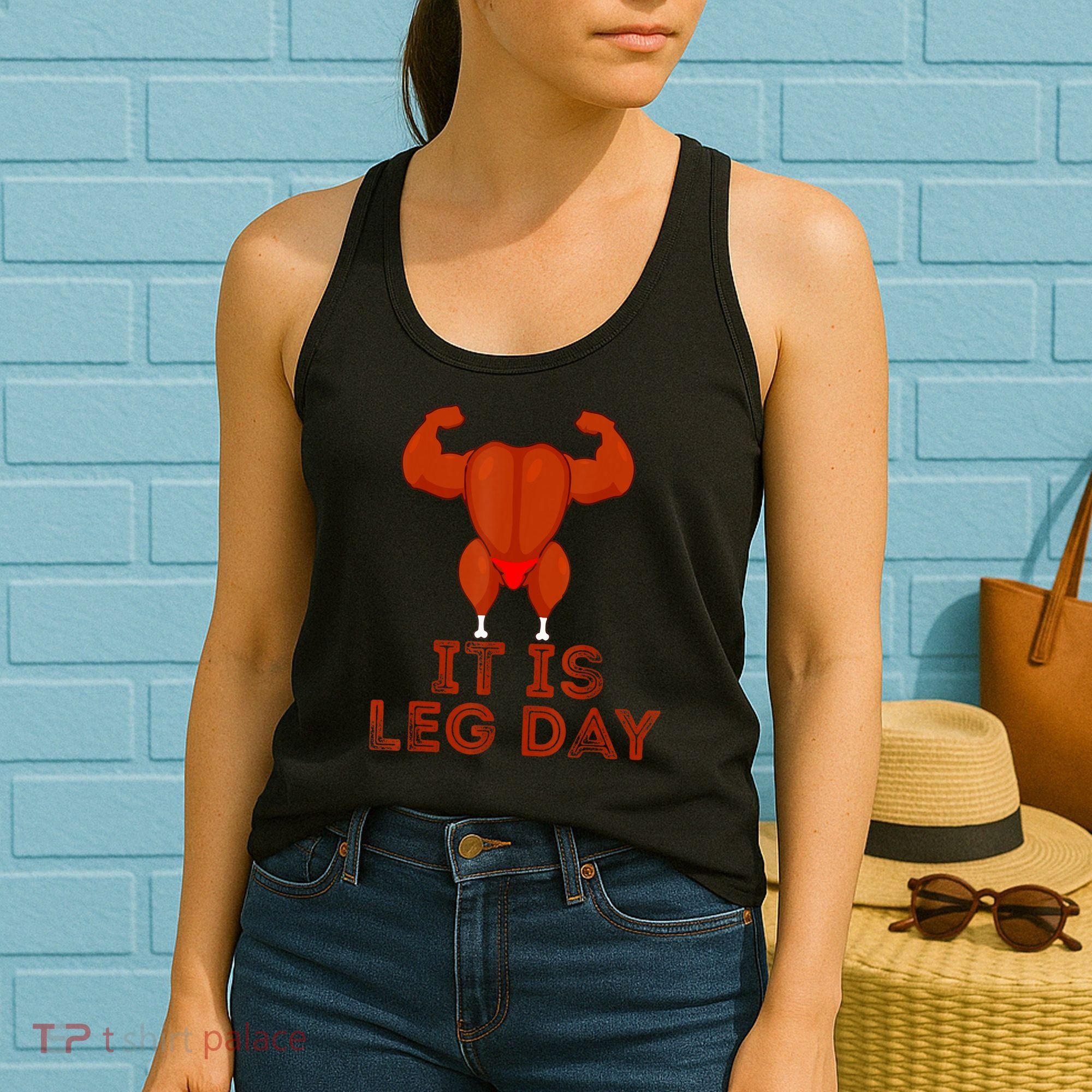Thanksgiving Gym It's Leg Day Turkey Women's Tank Top