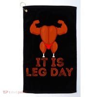 Thanksgiving Gym It's Leg Day Turkey Golf Towel thumb 0