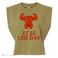Thanksgiving Gym It's Leg Day Turkey Garment-Dyed Women's Muscle Tee thumb 0