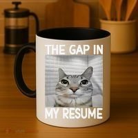 The Gap In My Resume Funny Cat Dank Meme Coffee Mug thumb 4