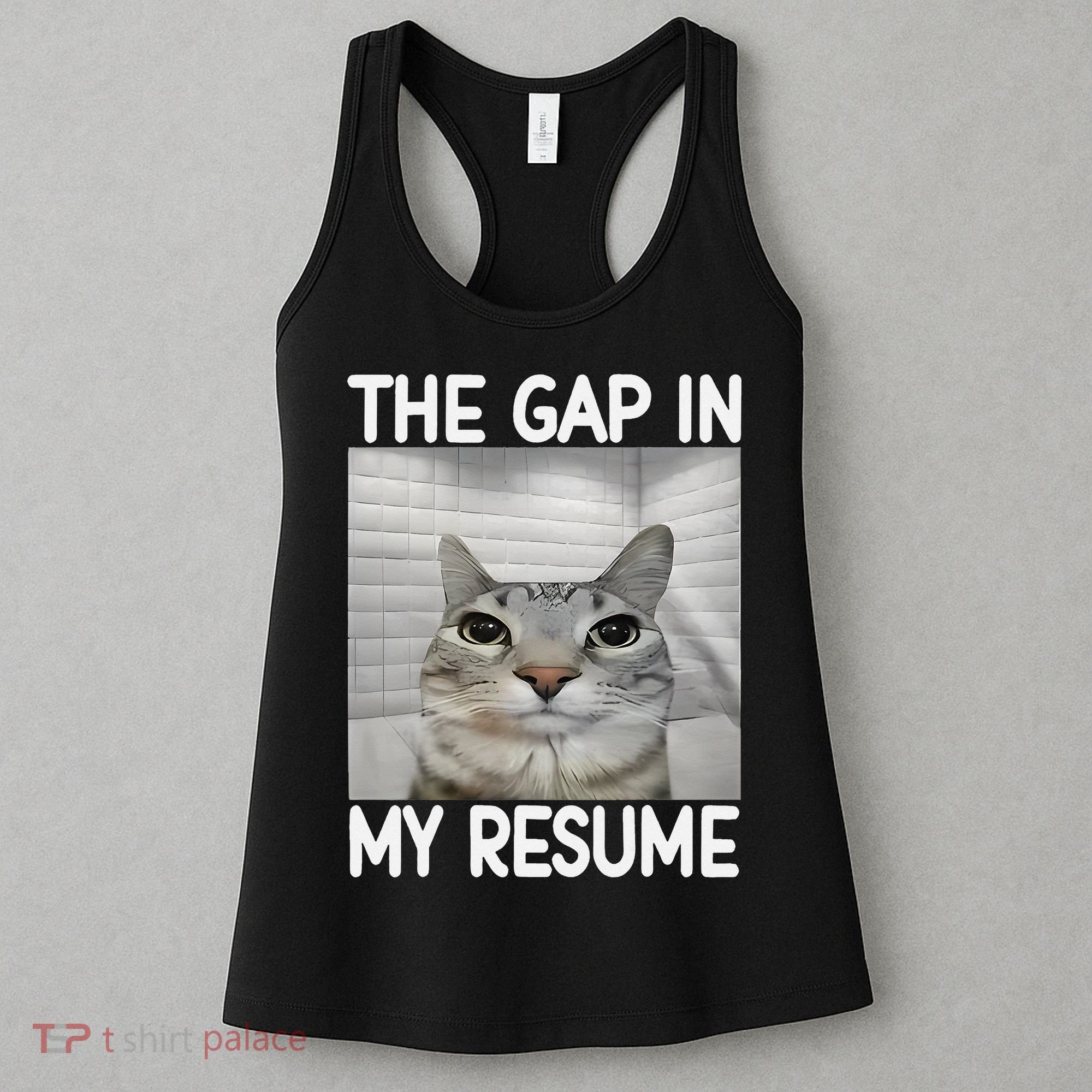 The Gap In My Resume Funny Cat Dank Meme Women's Tank Top