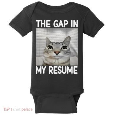 The Gap In My Resume Funny Cat Dank Meme Baby Bodysuit