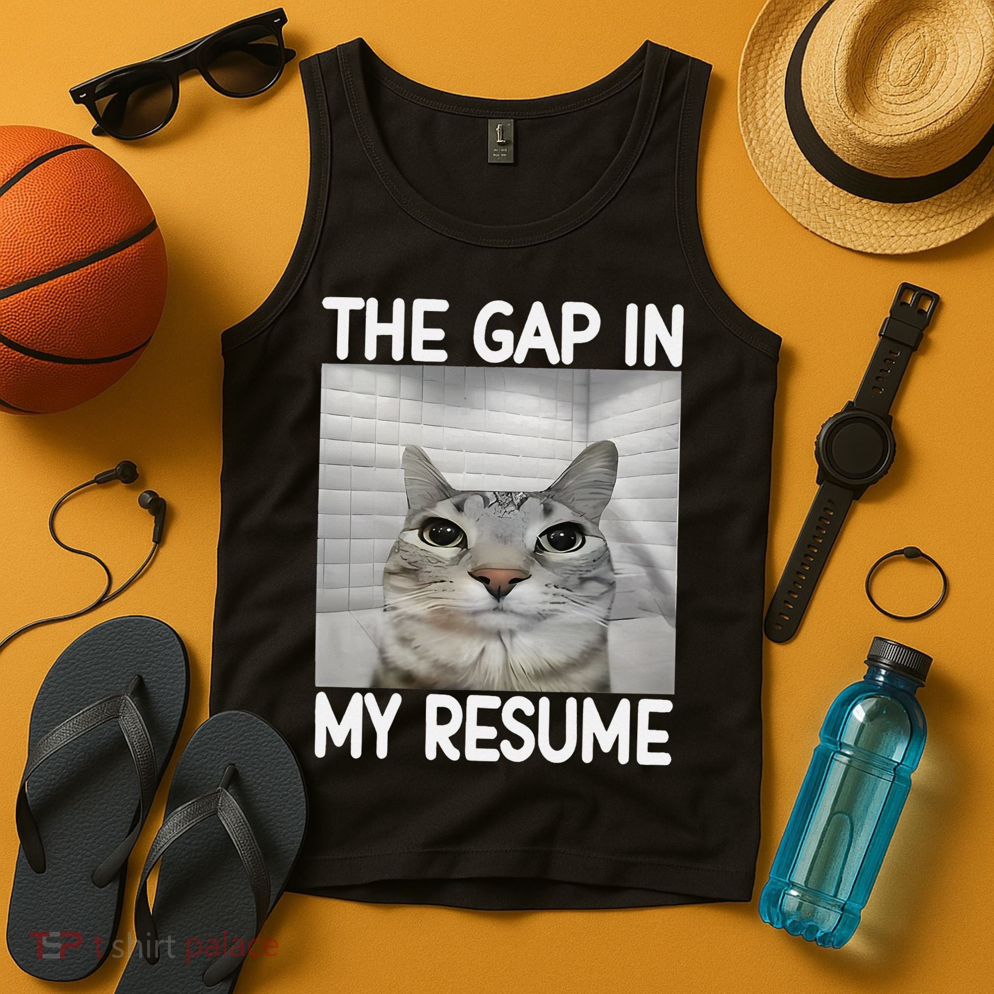 The Gap In My Resume Funny Cat Dank Meme Tank Top