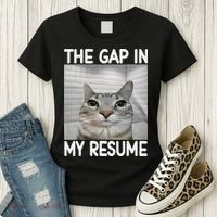 The Gap In My Resume Funny Cat Dank Meme Women's T-Shirt thumb 3