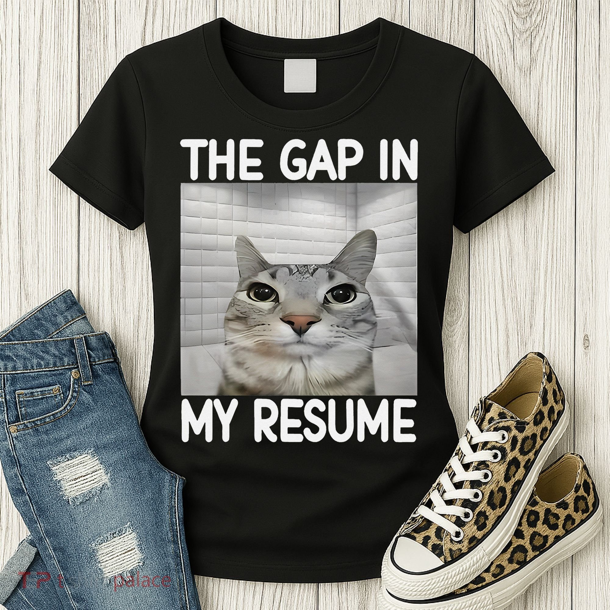 The Gap In My Resume Funny Cat Dank Meme Women's T-Shirt