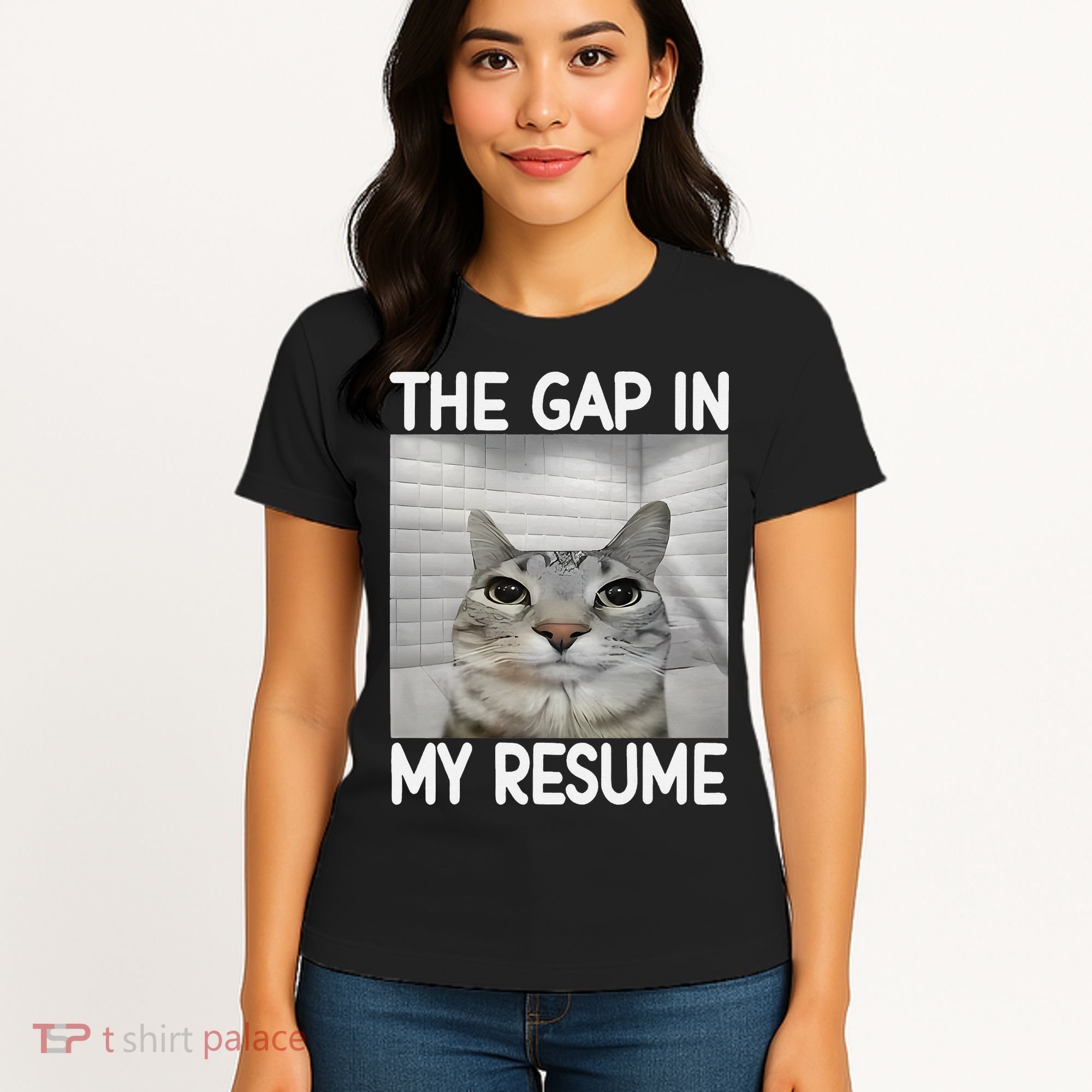 The Gap In My Resume Funny Cat Dank Meme Women's T-Shirt