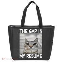 The Gap In My Resume Funny Cat Dank Meme Tote Bag thumb 0