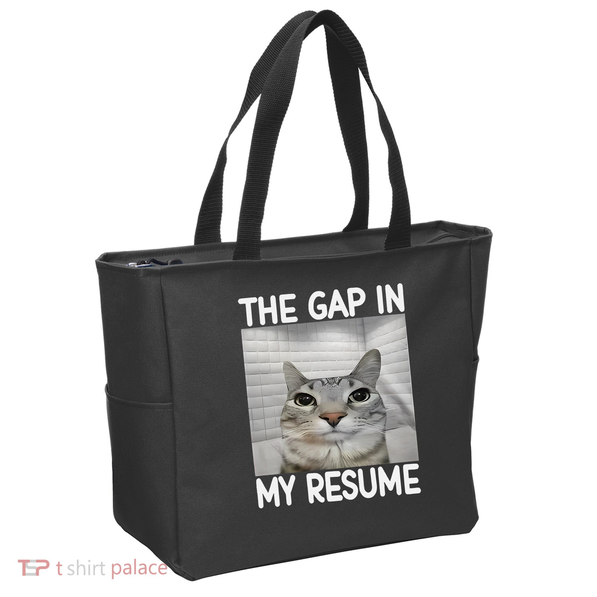 The Gap In My Resume Funny Cat Dank Meme Tote Bag