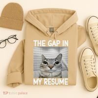 The Gap In My Resume Funny Cat Dank Meme Hoodie thumb 4