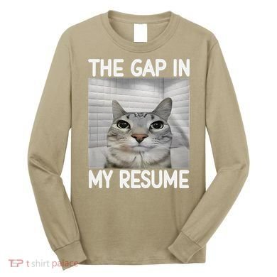 The Gap In My Resume Funny Cat Dank Meme Long Sleeve Shirt