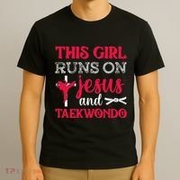 This Girl Jesus Taekwondo Woman Religion Karate T-Shirt thumb 3